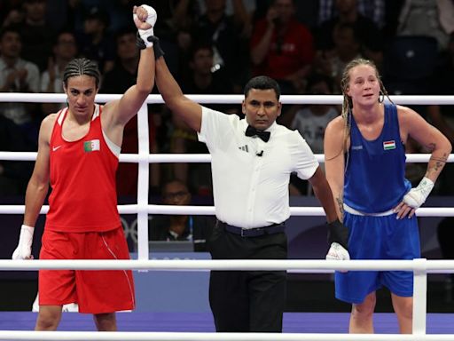 La boxeadora argelina Imane Khelif gana contra la húngara Anna Luca Hamori y se asegura una medalla olímpica