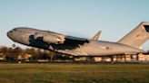 The giant C-17 Globemaster landed on the tiny island of Saint Helena