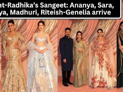 Sara Ali Khan, Ananya, Riteish-Genelia, Shanaya, and Vidya were present at Anant-Radhika's Sangeet