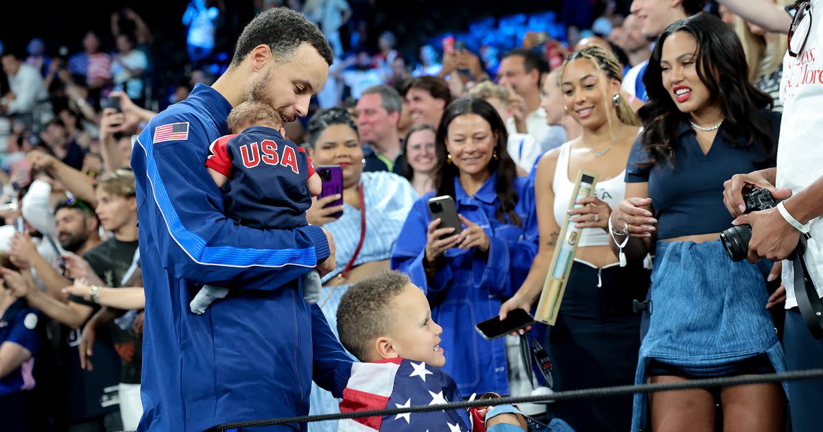 Steph Curry Celebrates Olympic Gold Medal Win With Wife Ayesha, Son Canon and Newborn Caius