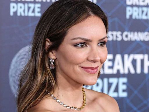 Katharine McPhee Shimmers in Backless Halter Dress During Night Out With Husband David Foster