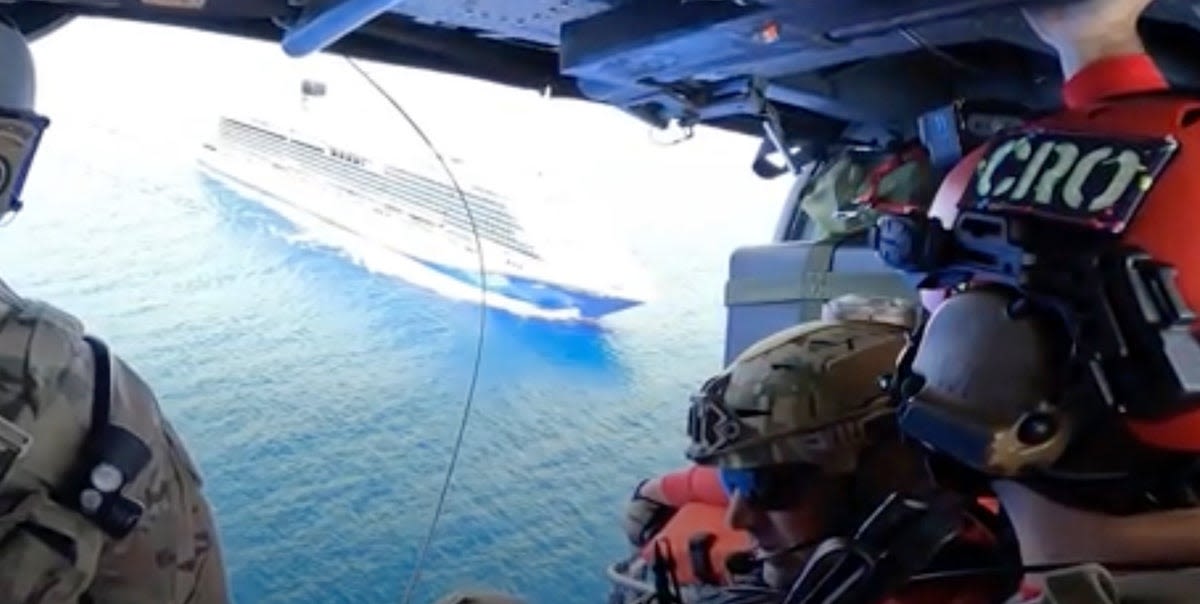 US Air Force rescues critically ill boy, 12, and mother from cruise ship in middle of the ocean