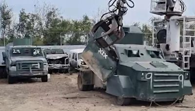 Destruyen en Tamaulipas 42 vehículos “monstruo” asegurados durante enfrentamientos