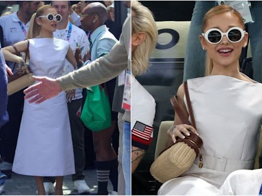 Ariana Grande channels 1960s glam in retro boatneck dress and oversized sunglasses at Paris 2024 Olympics: See photos