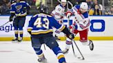 Rangers tie game late but fall to Blues in overtime, 3-2