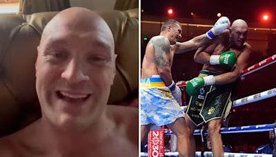 Watch Fury's 'important message' from his bed in first post since Usyk defeat