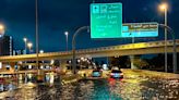 Torrential rain wreaked havoc at Dubai's airport, with video showing a plane battling across a flooded runway