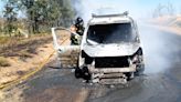 El incendio de una furgoneta en Otero de Bodas obliga a cortar la N-631 durante media hora