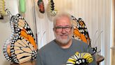 Children's musician Randy Peterson doesn't just raise monarch butterflies. His lifelike sculptures of them are taking off on Etsy, too.