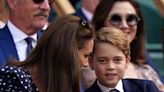 Prince George holds Wimbledon trophy at first tennis match as dad warns: ‘Don’t drop it’