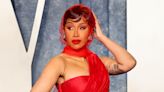 Cardi B Is a Lady in Red With Sheer-Veiled Dress & 6-Inch Heels at Vanity Fair Oscars Party 2023
