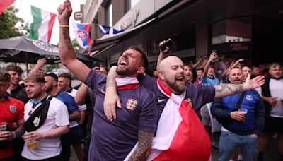 England fans down pints to cheer on Three Lions in first Euros clash