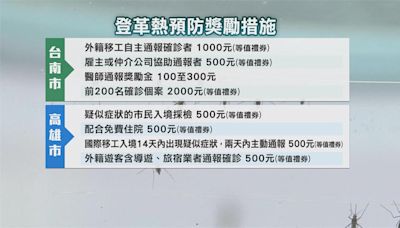 高雄現2例本土登革熱 台南祭「通報獎金」防堵疫情