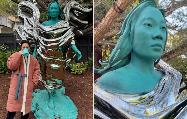 Mark Zuckerberg's Wife Priscilla Chan Poses with Bold 'Roman' Statue He Commissioned of Her: 'Can’t Miss Me'