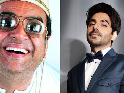 Paresh Rawal and Aparshakti Khurana recreate the iconic scene of Hera Pheri on the sets of Badtameez Gill