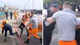 Workman held by police after throwing Just Stop Oil protester to the ground