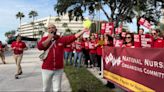 ‘HCA is failing us’: Union nurses rally at Tampa office ahead of contract negotiations