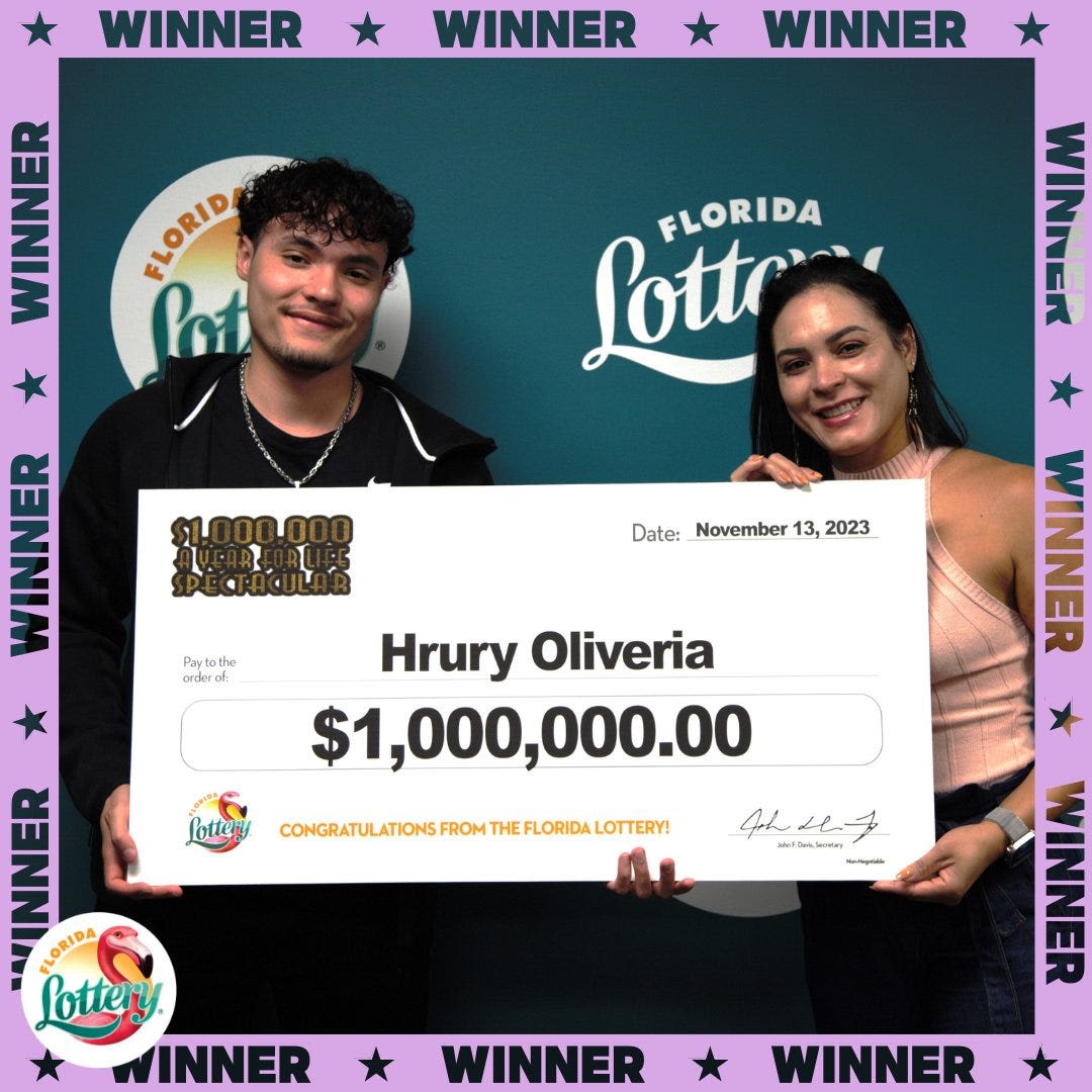 19-year-old Florida man wins $1 million with Florida Lottery scratch-off game