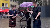 Scotland fans hailed for 'touch of class' after aiding old man in walking frame