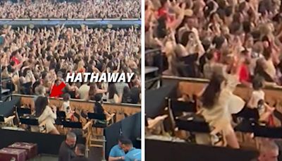 Anne Hathaway Dances Hard At Taylor Swift's Germany 'Eras' Tour Stop