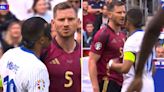 Moment furious masked Mbappe squares up to Vertonghen as France beat Belgium 1-0