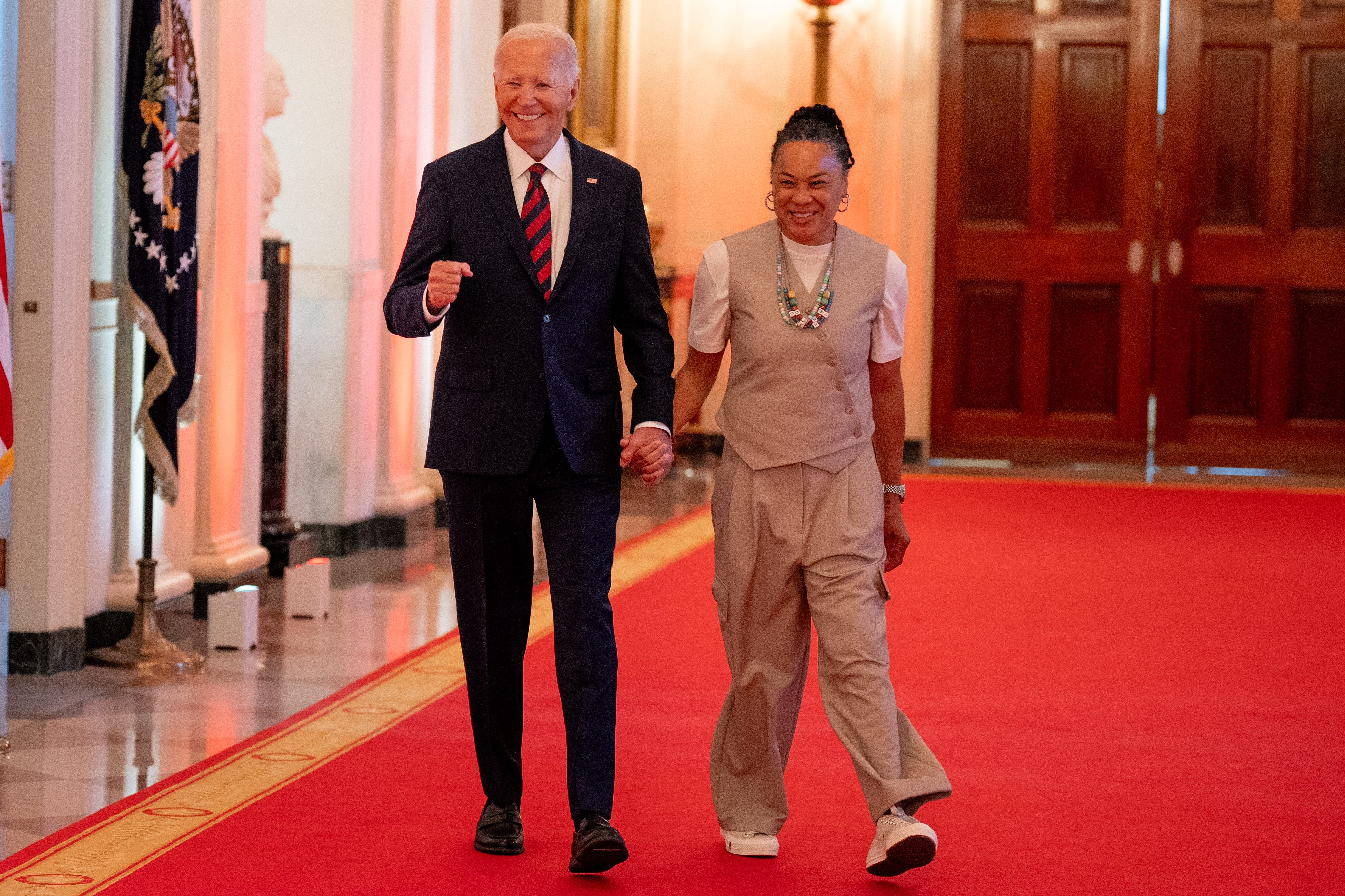 'You don’t screw around with a Philly girl': President Biden on Dawn Staley, first lady connection