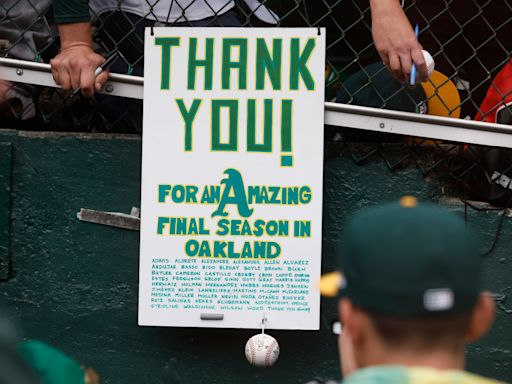 Athletics, fans say goodbye with tributes, memories in final game at Oakland Coliseum