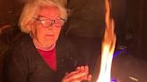 Moment ran, 95, is nearly set on FIRE after family put 95 candles on cake
