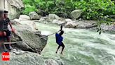 Villagers of Batan Cross Neula River with Makeshift Ropeway | Dehradun News - Times of India