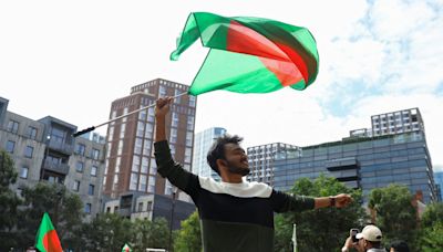 Bangladeshis in London take to streets to celebrate PM Sheikh Hasina's downfall