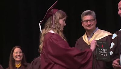Banned book given to school superintendent during graduation ceremony