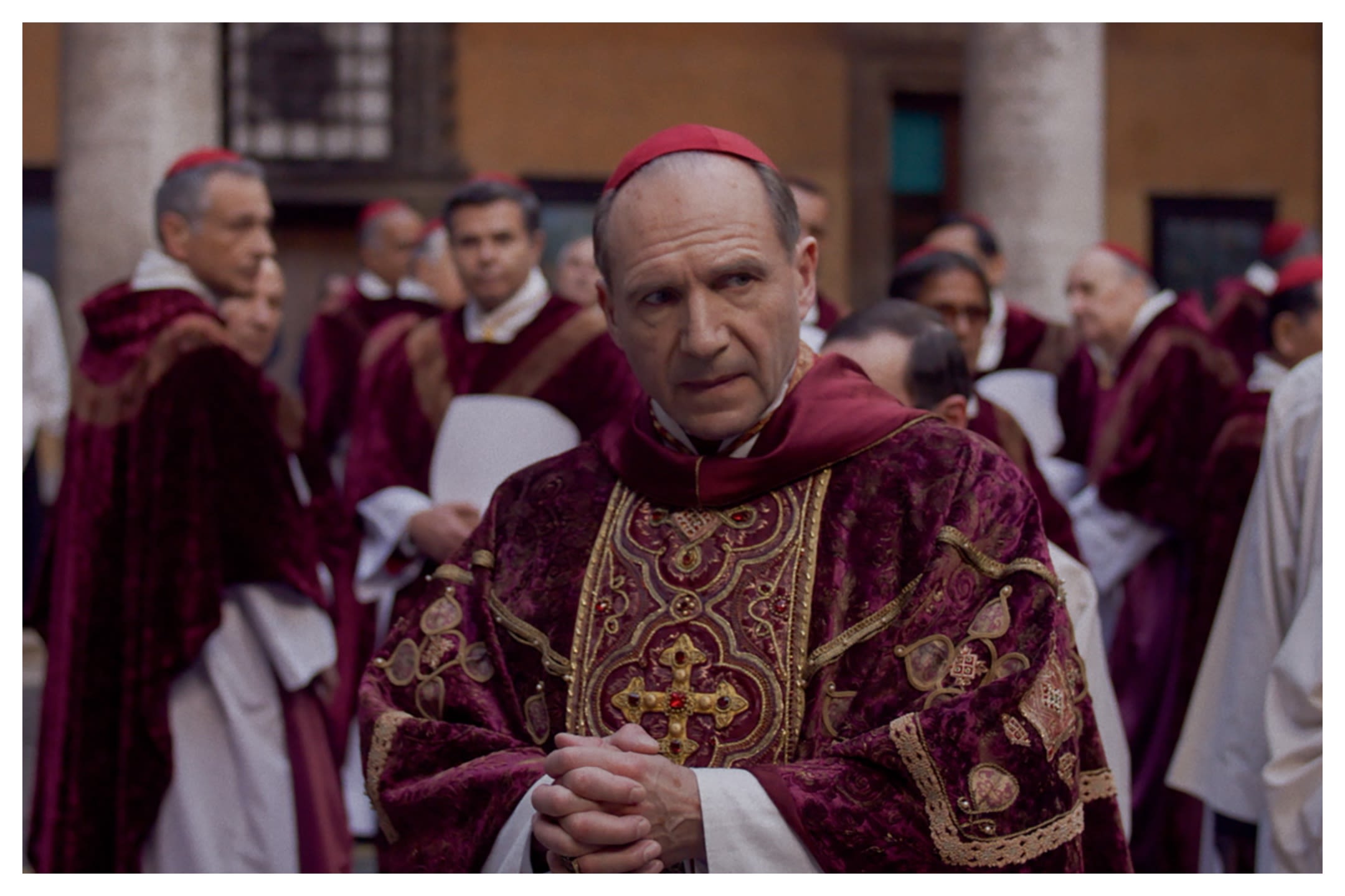 ‘Conclave’ Review: Ralph Fiennes, Looking Tortured, Leads a Tense Search for a New Pope