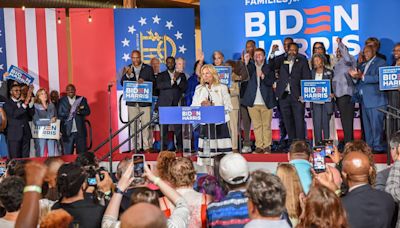 First lady visits Columbus as Joe Biden pushes on in campaign despite criticism.