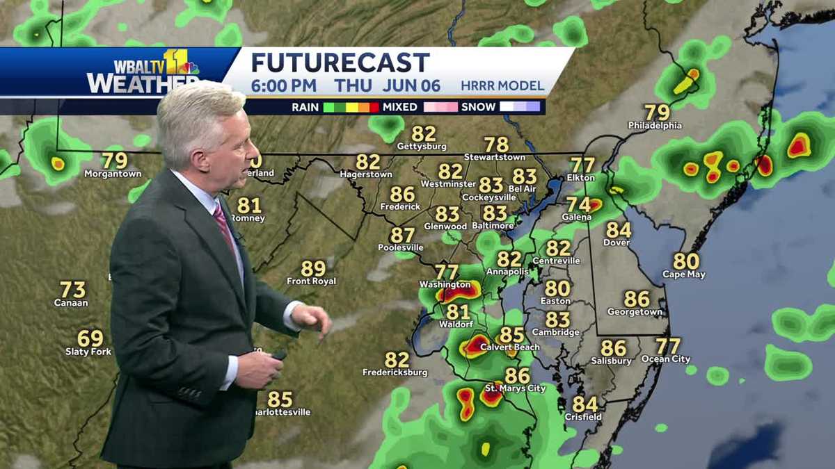 More stormy weather Thursday evening in Maryland