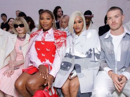 Serena Williams And Teyana Taylor Decorate The Front Row Of The Thom Browne Show During Paris Fashion Week