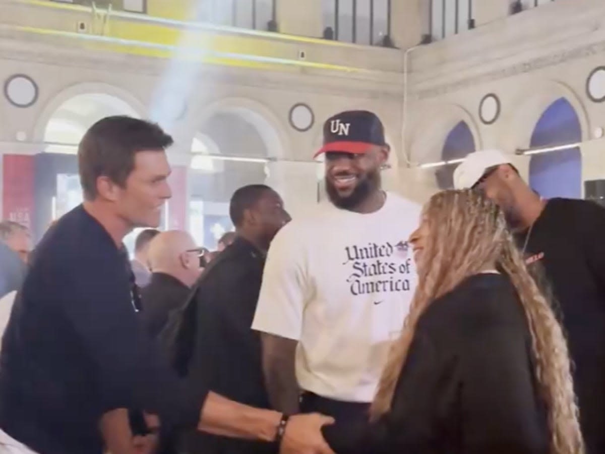 LeBron James tells recently divorced Tom Brady he owes success to his wife in awkward exchange