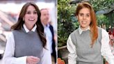 Princess Beatrice Puts Her Own Valentine's Day Spin on Kate Middleton's Gray Vest and Blouse Combination