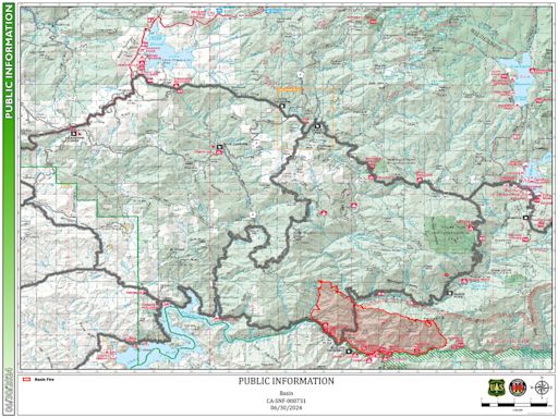 Sierra National Forest Basin Fire Update for Sunday, June 30, 2024: 0% Containment at 9,549 Acres – Includes Public Information Map