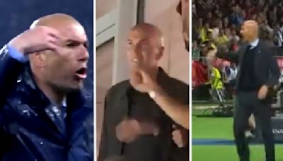 Del césped al palco: Zidane celebró la remontada sacudiendo su 'mano de las chilenas'
