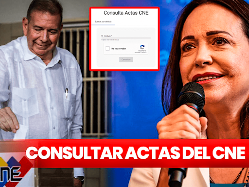 ¿Cómo consultar las actas del CNE? LINK para verificar los votos con número de cédula, según María Corina Machado