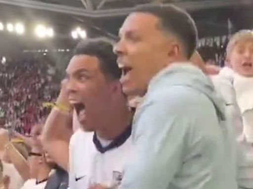 The moment Trent Alexander-Arnold's brothers celebrate winning penalty
