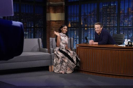 Ayo Edebiri talks Celtics, Cool Dogs, and the Great Molasses Flood on ‘Late Night with Seth Meyers’ - The Boston Globe