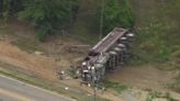 1 injured after dump truck flips over in Durham, police says