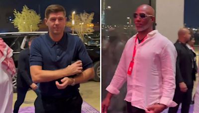 Steven Gerrard and Lennox Lewis arrive for Tyson Fury vs Oleksandr Usyk