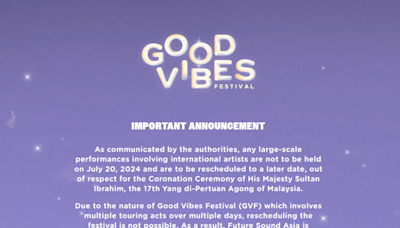 Good Vibes Festival 2024 off after Puspal postpones events clashing with Agong’s installation