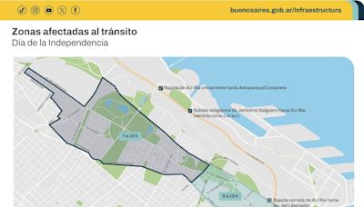 Festejos de 9 de Julio: así se verá afectado el tránsito por cortes de calles