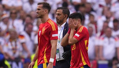 Spain's youngsters frustrated by aggressive Germany and it is 0-0 at halftime in Euro 2024 quarters