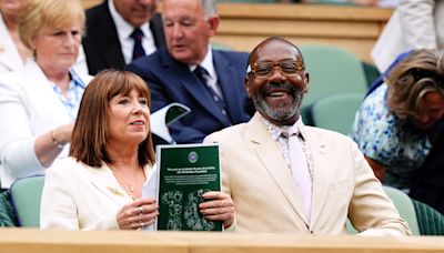 Prince Albert II of Monaco and Sir Lenny Henry in crowd on Wimbledon day eight