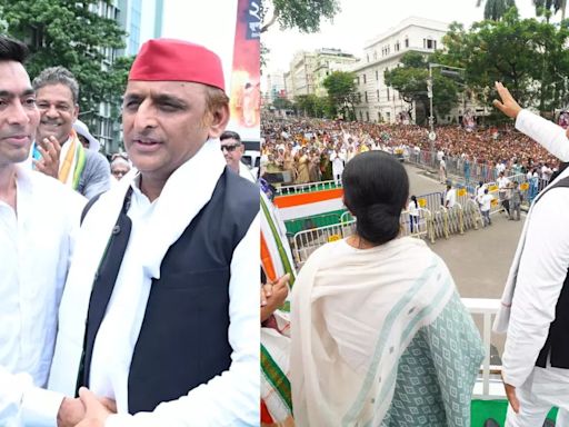 'Woh Sarkar Girne Wali Hai': Akhilesh Yadav Attacks Centre At Mamata Banerjee's Dharmatala Rally