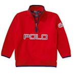 Ralph Lauren 紅色藍邊Polo logo立領刷毛上衣~~5歲